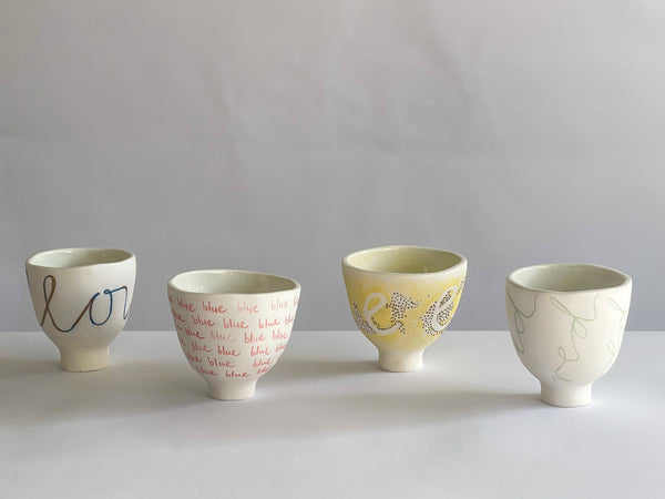 Deanne Jecks - 'Call Me By My Colour; Green' Series, Ceramic Pencil on Porcelain Vessel (dje017)