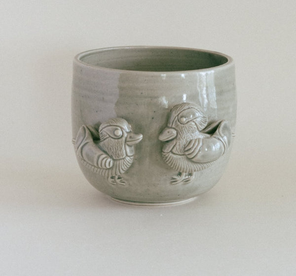 Lien Nguyen - Sculpted Stoneware Celedon Glaze Animal Cups (lng001)