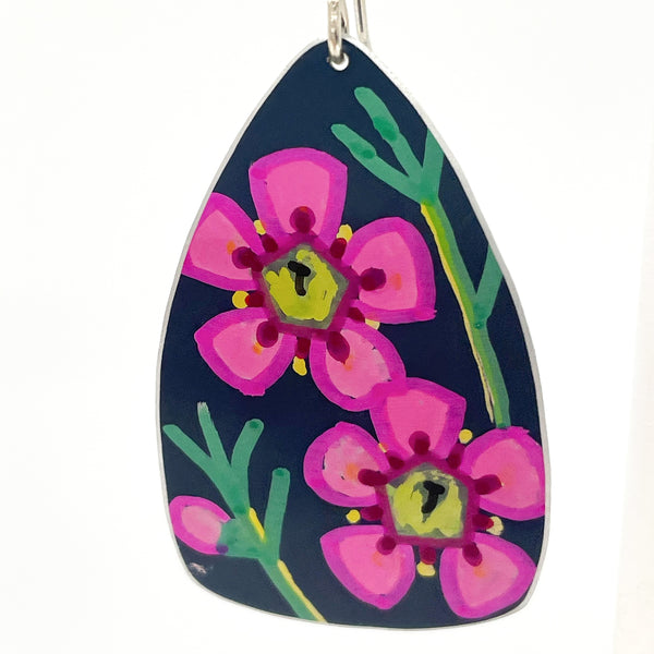 Leela Dilkes-Hoffman (Dilkes-Hoffman Designs) - Wax Flower - X-Large Anodised Aluminium Sterling Silver Hook (ldh020)