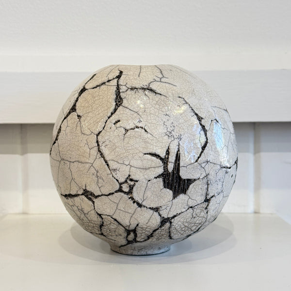 Sarah Keirle - 'Seedpod No. 587' Raku Fired Marri Jar - medium (ske075)