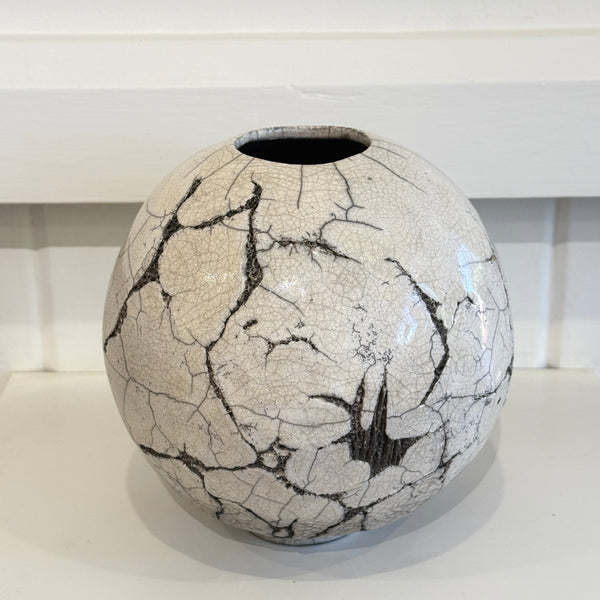 Sarah Keirle - 'Seedpod No. 587' Raku Fired Marri Jar - medium (ske075)