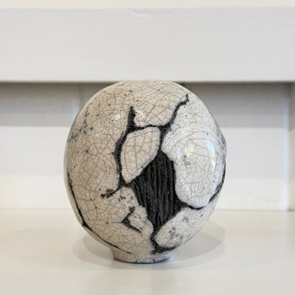 Sarah Keirle - 'Seedpod No. 584' Raku Fired Marri Jar - small (ske074)