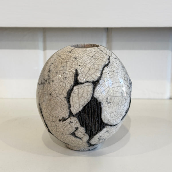 Sarah Keirle - 'Seedpod No. 584' Raku Fired Marri Jar - small (ske074)