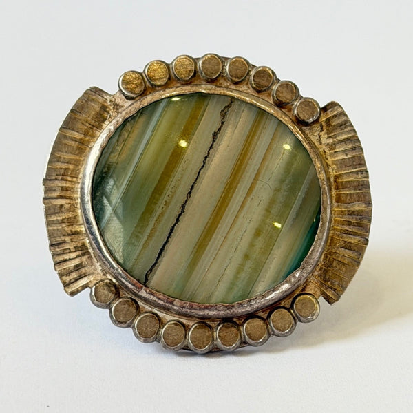Ren Masetti - Sterling Silver Rainbow Agate Ring (rma144)