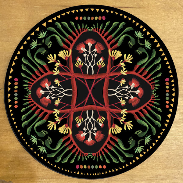 Joanna Brown - Laeline Design 4 x Round Placemats- Western Australian Native Plants (jbr002)