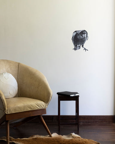 Anna Louise Richardson - Hand Drawn Magpie Removable Fabric Wall Decal (alr004)