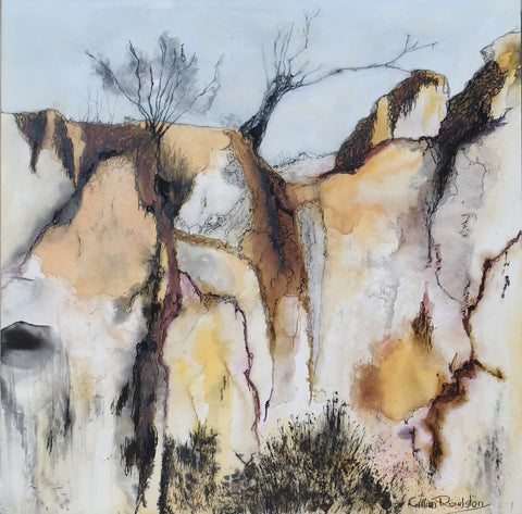 Gillian Roulston - 'Break Away Country' Gesso Hardboard Acrylic, Ink and Pencil (gro003)