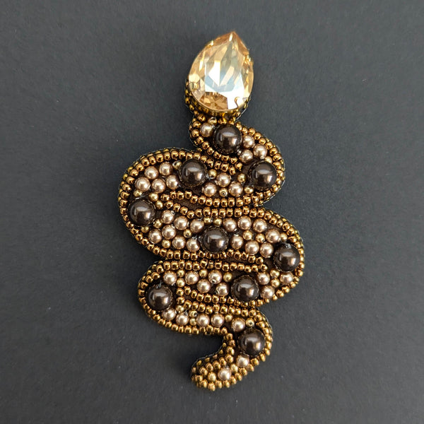 Cynthia Poh - Swarovski and Austrian Crystal Snake Brooch (cpoh35)