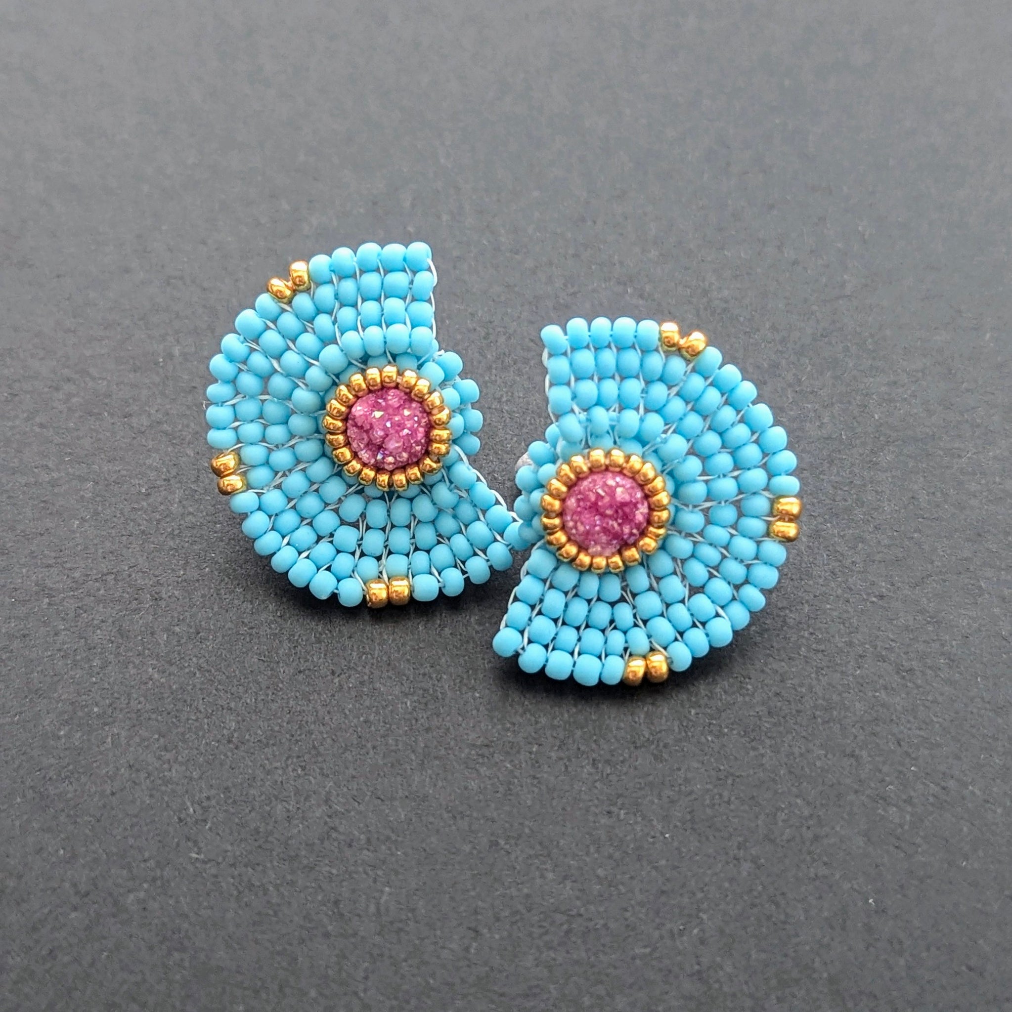 Cynthia Poh - Baby Blue Fan Earings (cpoh28)