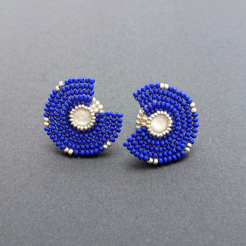 Cynthia Poh - Cobalt Fan Earings (cpoh29)