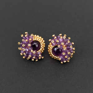 Cynthia Poh - Amethyst Cluster Earrings (cpoh40)