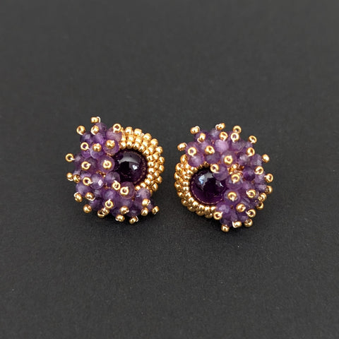 Cynthia Poh - Amethyst Cluster Earrings (cpoh40)