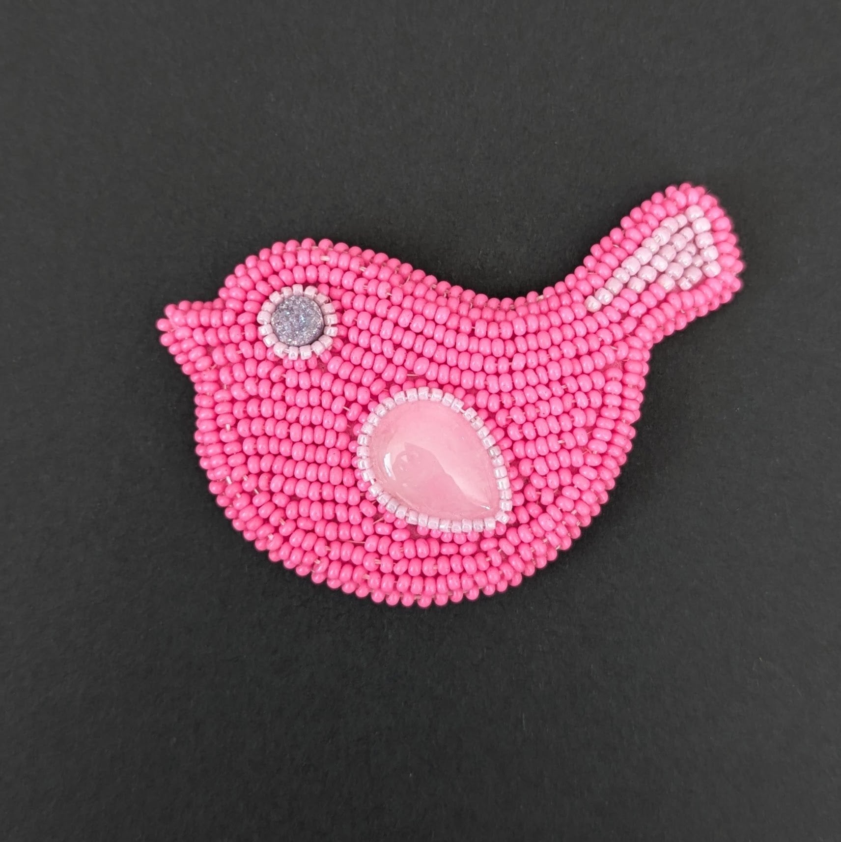 Cynthia Poh - Rose Quartz Bird Brooch (cpoh44)