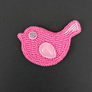Cynthia Poh - Rose Quartz Bird Brooch (cpoh44)