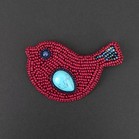 Cynthia Poh - Turquoise Bird Brooch (cpoh45)