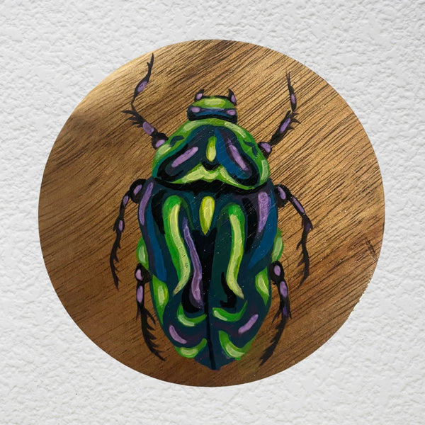 Sarah Soulay - ‘Beetle Series 1’ 2024 Acrylic Paint on Acacia Wood (ssou03)