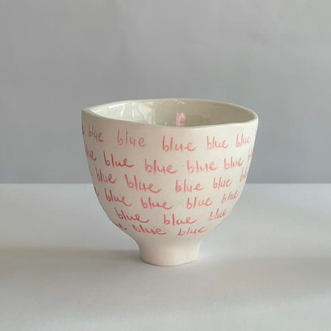 Deanne Jecks - 'Call Me By My Colour; Blue' Series, Ceramic Pencil on Porcelain Vessel (dje018)