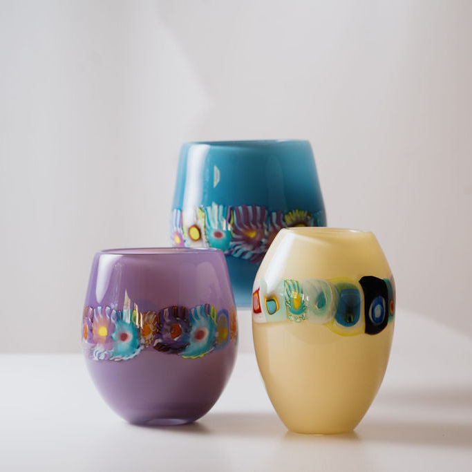 Laurie Fossier-Mills - Mauve Murrine Glass Bowl (lfm529)