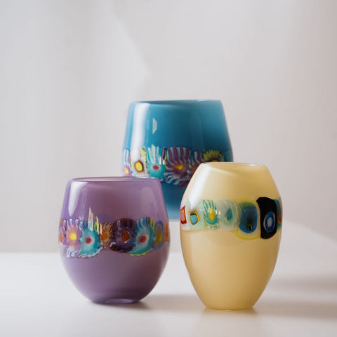 Laurie Fossier-Mills - Pale Blue Murrine Glass Bowl (lfm528)