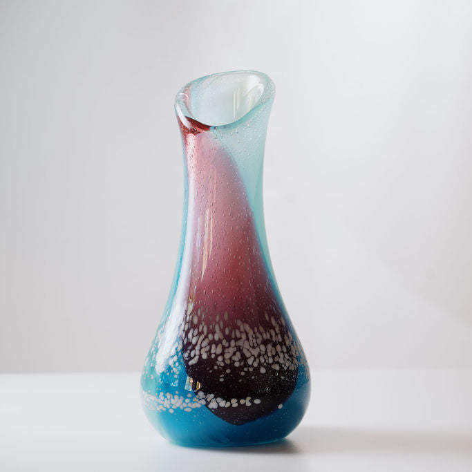 Emma Lashmar - 'Beach Sunset, Silhouette' Hand Blown Glass Vase (ela234)