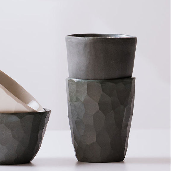 Michelle Karsdorp - Porcelain Faceted Latte Cup (mka011)