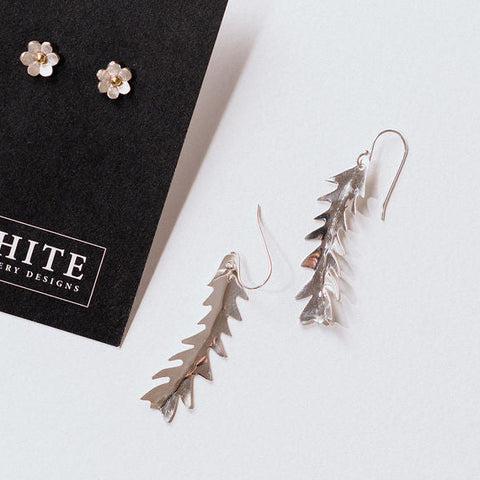 Heather White Alves - Sterling Silver Banksia Earrings (hwa030)