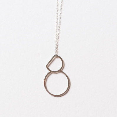 Volasa - Double Circle Silver Pendant (jwb022)
