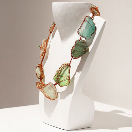 Tineke van der Eecken - 'If I Must Die (necklace)", 2024  copper, beach glass (tva099)