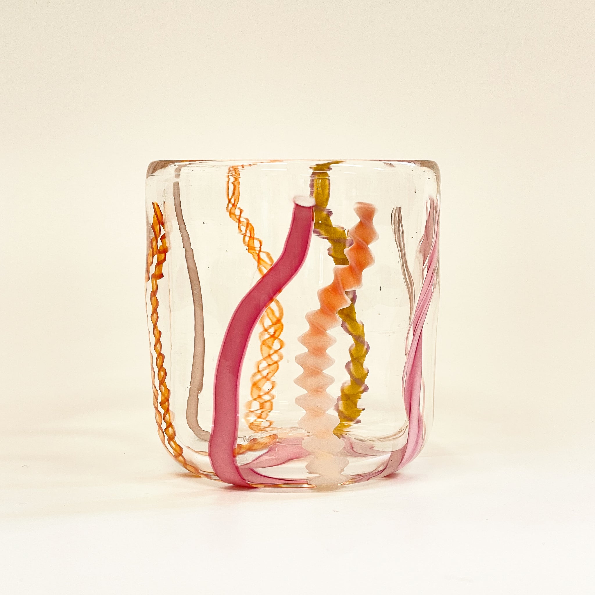 Laurie Fossier-Mills - Tumbler with Twisty Canes (lfm531)