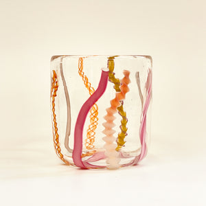 Laurie Fossier-Mills - Tumbler with Twisty Canes (lfm531)