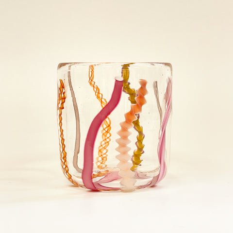 Laurie Fossier-Mills - Tumbler with Twisty Canes (lfm531)