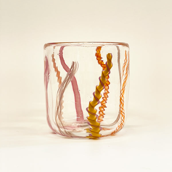 Laurie Fossier-Mills - Tumbler with Twisty Canes (lfm531)