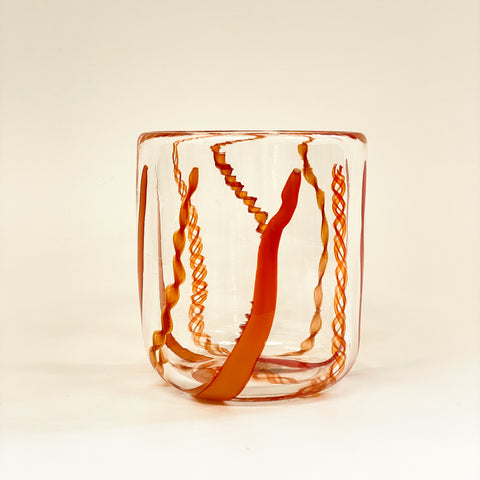 Laurie Fossier-Mills - Tumbler with Twisty Canes (lfm530)