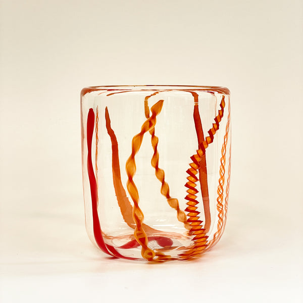 Laurie Fossier-Mills - Tumbler with Twisty Canes (lfm530)