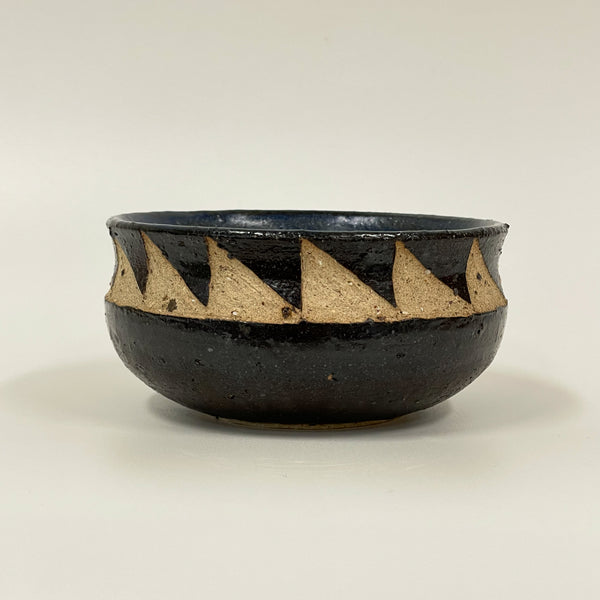 Sakshi Agarwal - Small Blue Carved Bowl (sag008)
