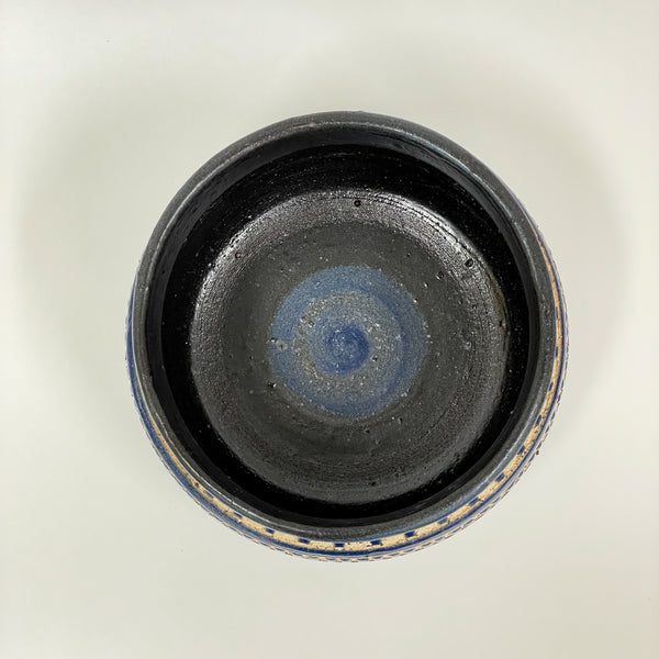Sakshi Agarwal - Medium Blue Carved Bowl (sag009)