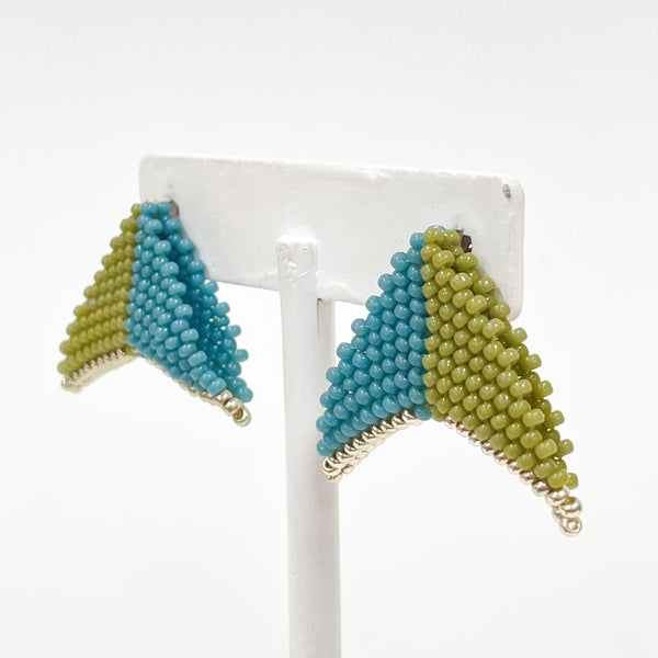 Merana Jewellery by Ana Maria - Hand Beaded Wave Stud Earrings (avi014)