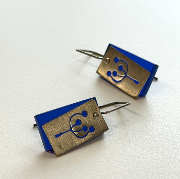 Michelle Karsdorp - Mijn Designs Repurposed Acrylic Hand Cut Sterling Silver Botanic Earrings (mka005)