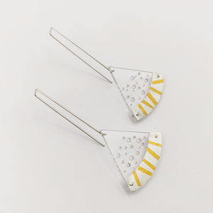 Rumma Designs - Holey Keum-Boo Earrings, Fine Silver, 24ct Gold, Acrylic, Sterling Silver (kch013)