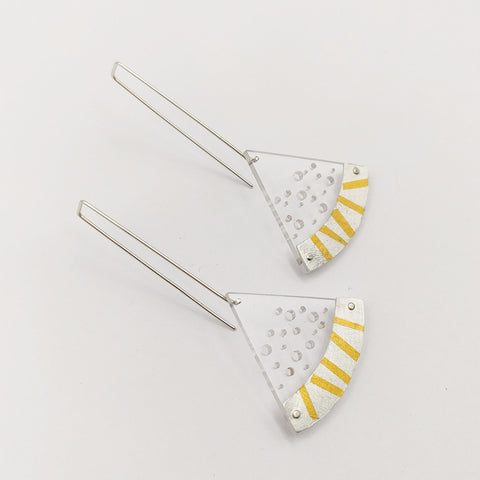 Rumma Designs - Holey Keum-Boo Earrings, Fine Silver, 24ct Gold, Acrylic, Sterling Silver (kch013)