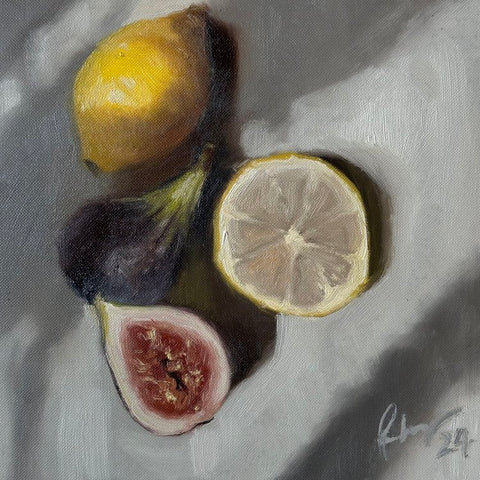 Rachelle Dusting - 'Two by Two' Oil on Canvas Paper (rdu008)