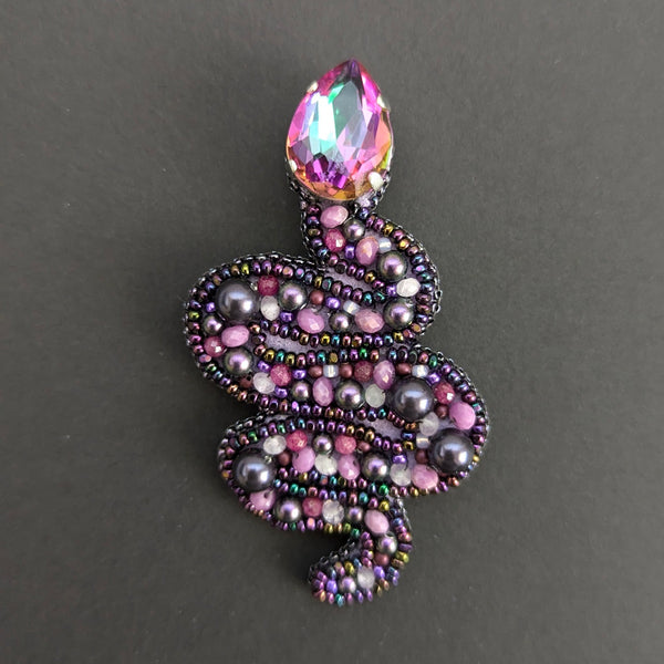 Cynthia Poh - Swarovski and Austrian Crystal Snake Brooch (cpoh35)