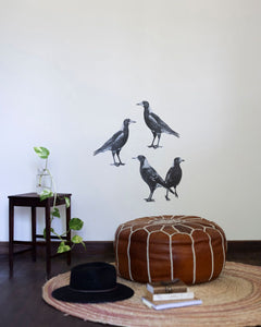 Anna Louise Richardson - Hand Drawn Magpie Set Removable Fabric Wall Decal (alr017)