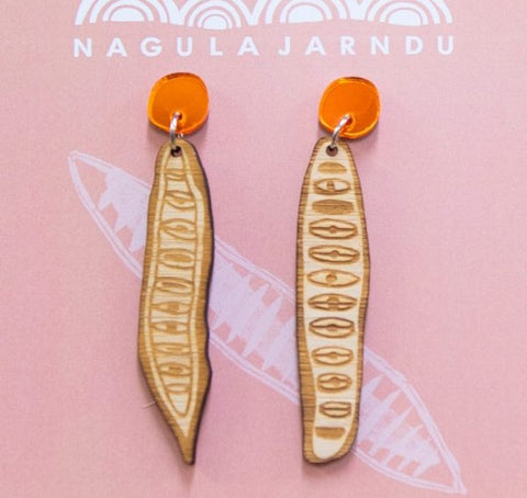 Nagula Jarndu - Gabriella Baxter "Poinciana seed" earrings (m/nja020)