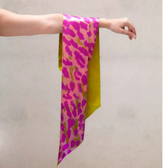 'Wind Blowing' by Rosie Tarku King, 100% Silk Satin Twilly - Represented by One of Twelve (m/oft014)