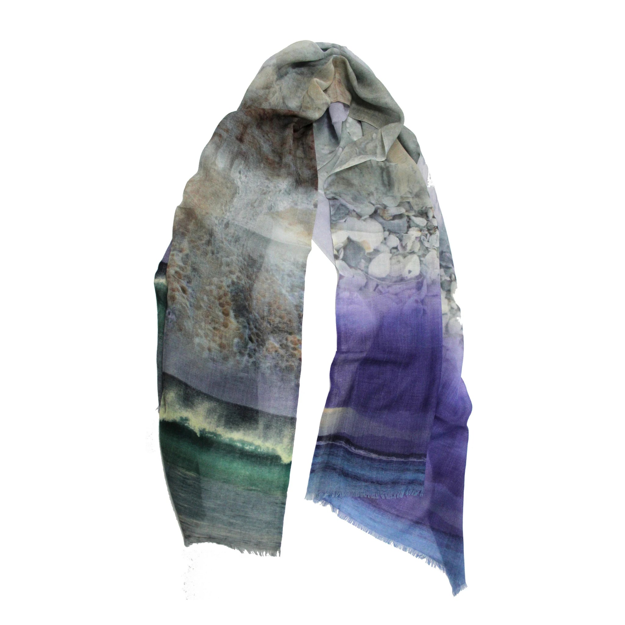 Chrisea Designs - 'Stormy Beach Walk' Wool/Silk Wrap (cde103)