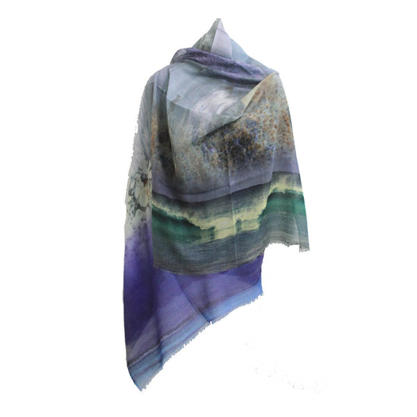 Chrisea Designs - 'Stormy Beach Walk' Wool/Silk Wrap (cde103)