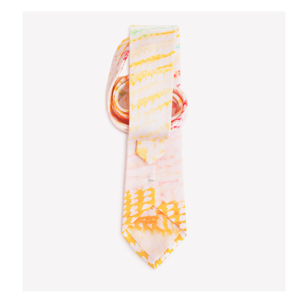'Ngurra' by Bugai Whyoulter, 100% Silk Satin Tie - Represented by One of Twelve (m/oft003)