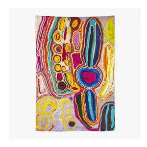 'Parnngurr Area' by Jakayu Biljabu, 100% Silk Satin Scarf - Represented by One of Twelve (m/oft004)