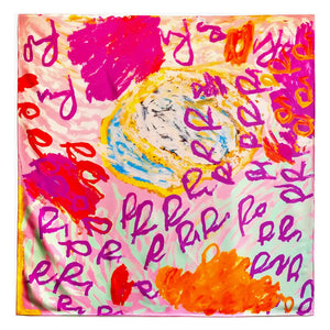 'My Country' by Rosie Tarku King, 100% Silk Satin Scarf - Represented by One of Twelve (m/oft006)